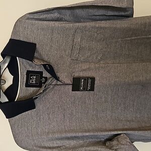 NWT Jos A Bank Travelers Mercerized 100% Cotton Polo Gray/Blue  XL